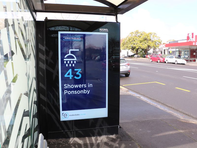 adshel at bus stop